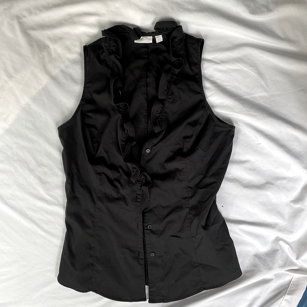 New York & Co. Women’s Stretch Black Sleeveless Blouse Size M